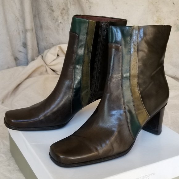 Liz Claiborne Flex Trinity Leather Ankle Boots Reddish Brown Size 8M - Picture 3 of 8